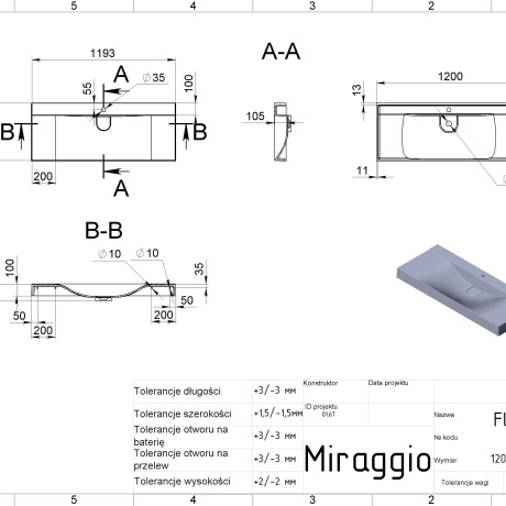Νιπτήρας FLY 1200 MIRASOFT #1