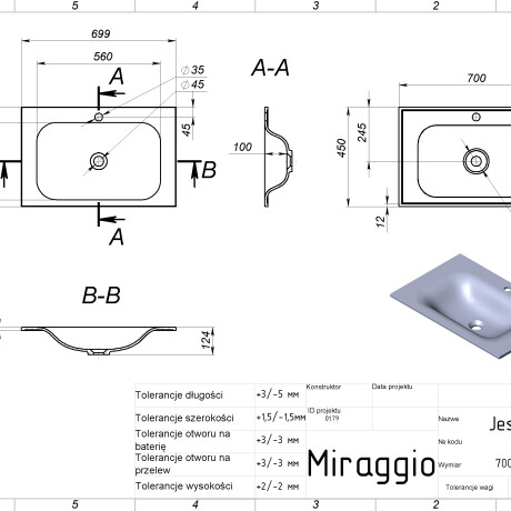 Νιπτήρας JESSEL 700 MIRASOFT #1