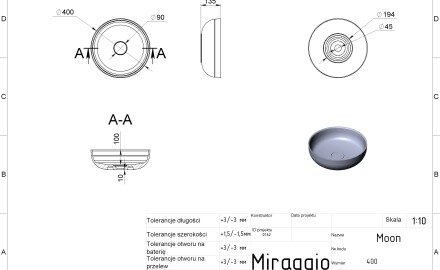 Νιπτήρας MOON MIRASOFT