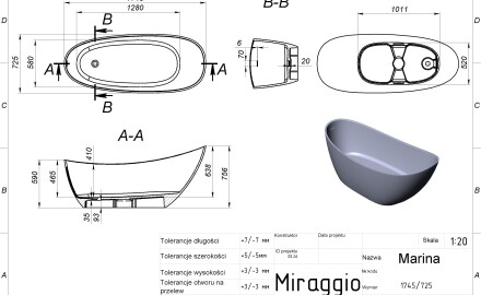 Μπανιέρα MARINA MIRASOFT