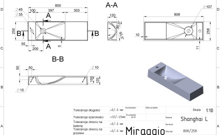 Νιπτήρας SHANGHAI L της MIRASOFT
