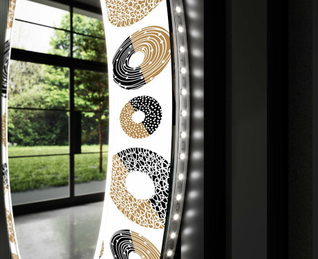 Στρογγυλός Διακοσμητικός Καθρέφτης Με Οπίσθιο Φωτισμό LED Για Το Σαλόνι - Donuts #11