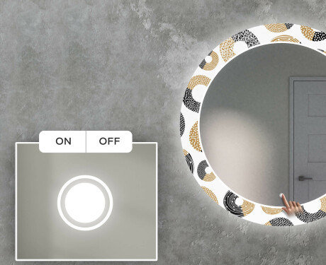 Στρογγυλός Διακοσμητικός Καθρέφτης Με Οπίσθιο Φωτισμό LED Για Το Σαλόνι - Donuts #4
