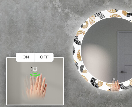 Στρογγυλός Διακοσμητικός Καθρέφτης Με Οπίσθιο Φωτισμό LED Για Το Σαλόνι - Donuts #5