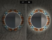 Στρογγυλός Διακοσμητικός Καθρέφτης Με Οπίσθιο Φωτισμό LED Για Το Σαλόνι - Color Triangles #7
