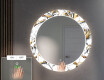 Στρογγυλός Διακοσμητικός Καθρέφτης Με Οπίσθιο Φωτισμό LED Για Το Χολ - Golden Flowers #5