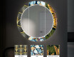 Στρογγυλός Διακοσμητικός Καθρέφτης Με Οπίσθιο Φωτισμό LED Για Το Χολ - Golden Flowers #6