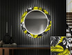 Στρογγυλός Διακοσμητικός Καθρέφτης Με Οπίσθιο Φωτισμό LED Για Το Χολ - Gold Jungle #1