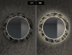 Στρογγυλός Διακοσμητικός Καθρέφτης Με Οπίσθιο Φωτισμό LED Για Το Σαλόνι - Dotted Triangles #7