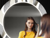 Στρογγυλός Διακοσμητικός Καθρέφτης Με Οπίσθιο Φωτισμό LED Για Το Χολ - Waves #12