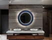 Στρογγυλός Διακοσμητικός Καθρέφτης Με Οπίσθιο Φωτισμό LED Για Το Μπάνιο - Blue Drawing #12