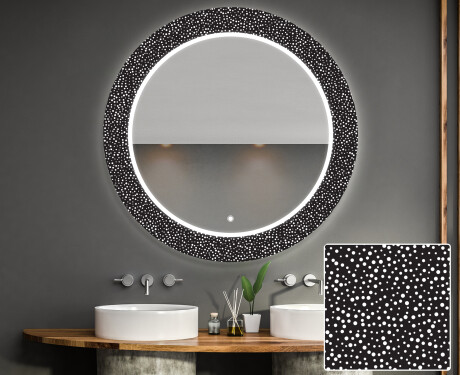Στρογγυλός Διακοσμητικός Καθρέφτης Με Οπίσθιο Φωτισμό LED Για Το Μπάνιο - Dotts