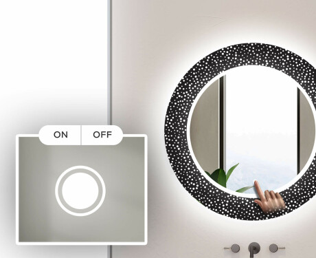 Στρογγυλός Διακοσμητικός Καθρέφτης Με Οπίσθιο Φωτισμό LED Για Το Μπάνιο - Dotts #4