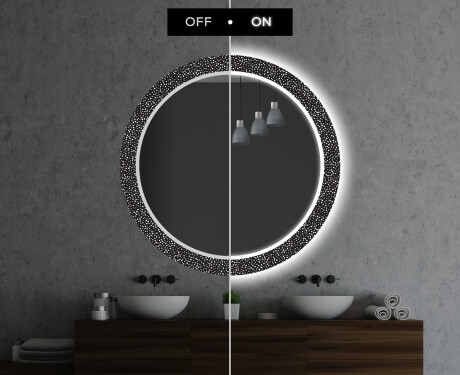 Στρογγυλός Διακοσμητικός Καθρέφτης Με Οπίσθιο Φωτισμό LED Για Το Μπάνιο - Dotts #7
