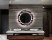 Στρογγυλός Διακοσμητικός Καθρέφτης Με Οπίσθιο Φωτισμό LED Για Το Μπάνιο - Elegant Flowers #12