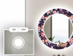 Στρογγυλός Διακοσμητικός Καθρέφτης Με Οπίσθιο Φωτισμό LED Για Το Μπάνιο - Elegant Flowers #4