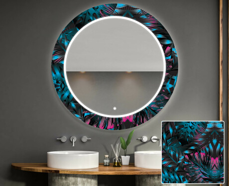 Στρογγυλός Διακοσμητικός Καθρέφτης Με Οπίσθιο Φωτισμό LED Για Το Μπάνιο - Fluo Tropic