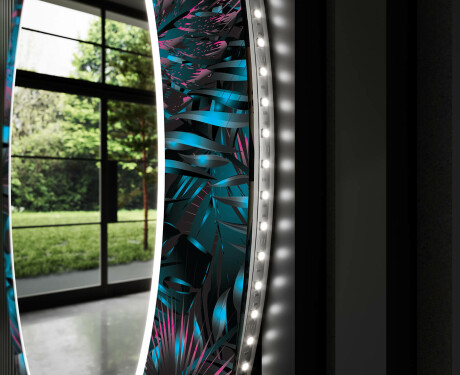 Στρογγυλός Διακοσμητικός Καθρέφτης Με Οπίσθιο Φωτισμό LED Για Το Μπάνιο - Fluo Tropic #11