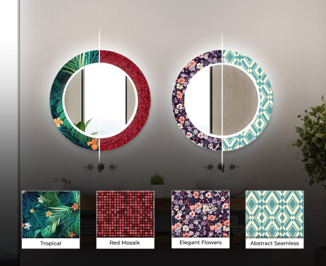 Στρογγυλός Διακοσμητικός Καθρέφτης Με Οπίσθιο Φωτισμό LED Για Το Μπάνιο - Fluo Tropic #6