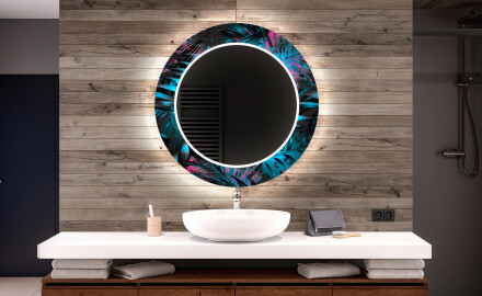 Στρογγυλός Διακοσμητικός Καθρέφτης Με Οπίσθιο Φωτισμό LED Για Το Μπάνιο - Fluo Tropic