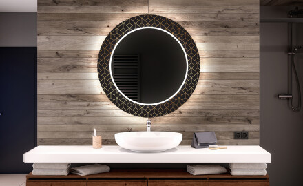 Στρογγυλός Διακοσμητικός Καθρέφτης Με Οπίσθιο Φωτισμό LED Για Το Μπάνιο - Golden Lines