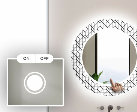 Στρογγυλός Διακοσμητικός Καθρέφτης Με Οπίσθιο Φωτισμό LED Για Το Μπάνιο - Industrial #4