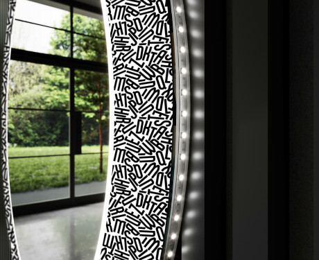 Στρογγυλός Διακοσμητικός Καθρέφτης Με Οπίσθιο Φωτισμό LED Για Το Μπάνιο - Letters #11