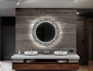 Στρογγυλός Διακοσμητικός Καθρέφτης Με Οπίσθιο Φωτισμό LED Για Το Μπάνιο - Letters #12