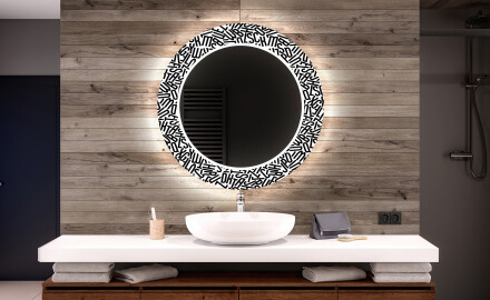 Στρογγυλός Διακοσμητικός Καθρέφτης Με Οπίσθιο Φωτισμό LED Για Το Μπάνιο - Letters