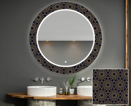 Στρογγυλός Διακοσμητικός Καθρέφτης Με Οπίσθιο Φωτισμό LED Για Το Μπάνιο - Ornament