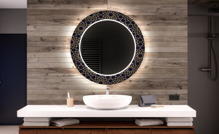 Στρογγυλός Διακοσμητικός Καθρέφτης Με Οπίσθιο Φωτισμό LED Για Το Μπάνιο - Ornament