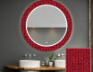 Στρογγυλός Διακοσμητικός Καθρέφτης Με Οπίσθιο Φωτισμό LED Για Το Μπάνιο - Red Mosaic