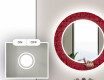 Στρογγυλός Διακοσμητικός Καθρέφτης Με Οπίσθιο Φωτισμό LED Για Το Μπάνιο - Red Mosaic #4