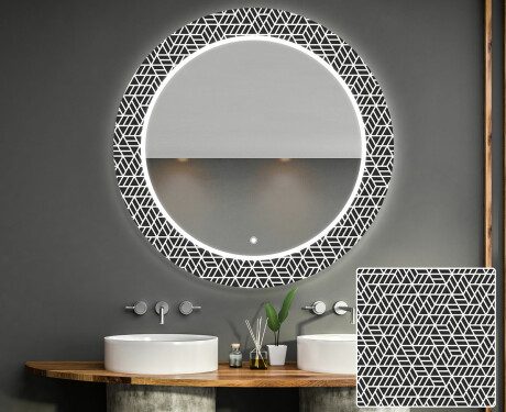 Στρογγυλός Διακοσμητικός Καθρέφτης Με Οπίσθιο Φωτισμό LED Για Το Μπάνιο - Triangless