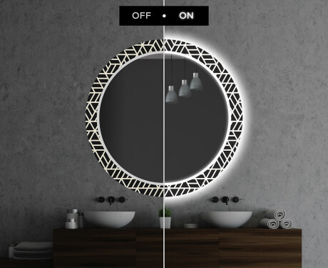 Στρογγυλός Διακοσμητικός Καθρέφτης Με Οπίσθιο Φωτισμό LED Για Το Μπάνιο - Triangless #7
