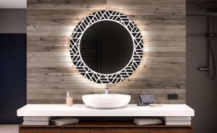 Στρογγυλός Διακοσμητικός Καθρέφτης Με Οπίσθιο Φωτισμό LED Για Το Μπάνιο - Triangless