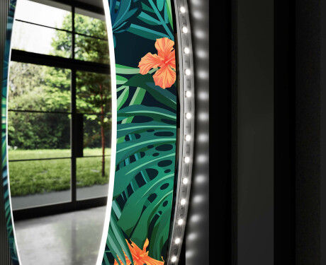Στρογγυλός Διακοσμητικός Καθρέφτης Με Οπίσθιο Φωτισμό LED Για Το Μπάνιο - Tropical #11