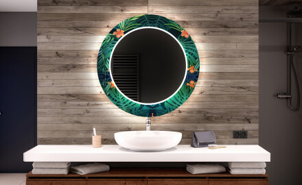 Στρογγυλός Διακοσμητικός Καθρέφτης Με Οπίσθιο Φωτισμό LED Για Το Μπάνιο - Tropical