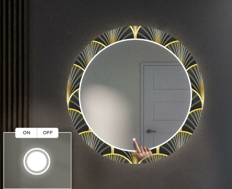 Στρογγυλός Διακοσμητικός Καθρέφτης Με Οπίσθιο Φωτισμό LED Για Το Χολ - Art Deco #4
