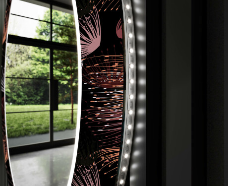 Στρογγυλός Διακοσμητικός Καθρέφτης Με Οπίσθιο Φωτισμό LED Για Το Σαλόνι - Dandelion #11