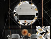 Στρογγυλός Διακοσμητικός Καθρέφτης Με Οπίσθιο Φωτισμό LED Για Την Τραπεζαρία - Marble Pattern #1