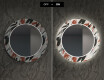 Στρογγυλός Διακοσμητικός Καθρέφτης Με Οπίσθιο Φωτισμό LED Για Το Σαλόνι - Leaves #7