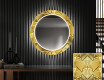 Στρογγυλός Διακοσμητικός Καθρέφτης Με Οπίσθιο Φωτισμό LED Για Το Χολ - Gold Triangles #1