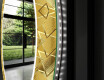Στρογγυλός Διακοσμητικός Καθρέφτης Με Οπίσθιο Φωτισμό LED Για Το Χολ - Gold Triangles #11