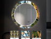 Στρογγυλός Διακοσμητικός Καθρέφτης Με Οπίσθιο Φωτισμό LED Για Το Χολ - Gold Triangles #6