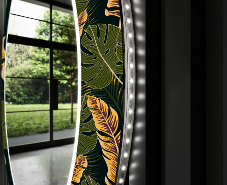 Στρογγυλός Διακοσμητικός Καθρέφτης Με Οπίσθιο Φωτισμό LED Για Το Χολ - Botanical Flowers #11