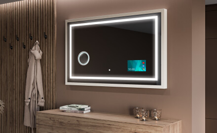 Ορθογώνιος καθρέφτης μπάνιου LED με πλαίσιο FrameLine L15