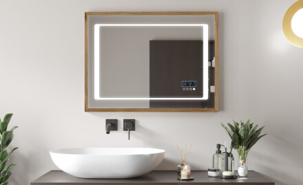 Ορθογώνιος καθρέφτης μπάνιου LED με πλαίσιο FrameLine L61