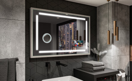 Ορθογώνιος καθρέφτης μπάνιου LED με πλαίσιο FrameLine L124