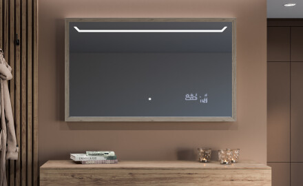 Ορθογώνιος καθρέφτης μπάνιου LED με πλαίσιο FrameLine L128